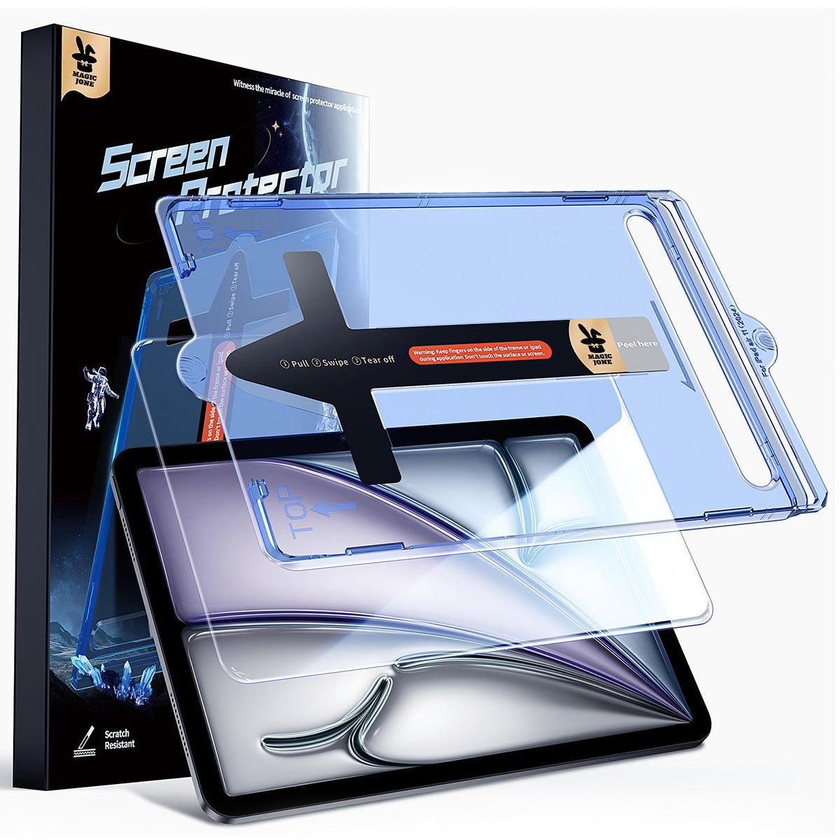 MAGIC JONE Osłona ekranu do iPada Folia ze szkła hartowanego Kompatybilna z etui i Apple Pencil